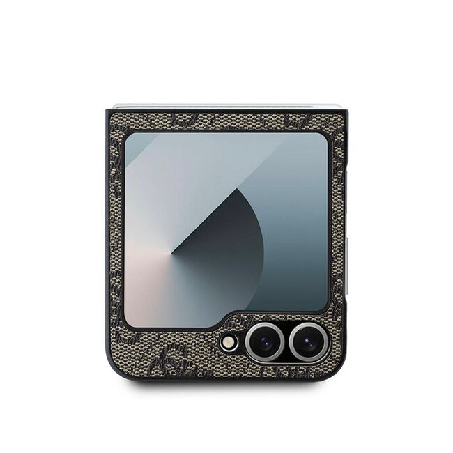 Husa pentru  Samsung Galaxy Z Flip 6 Guess - Leather 4G Triangle Strass - maro