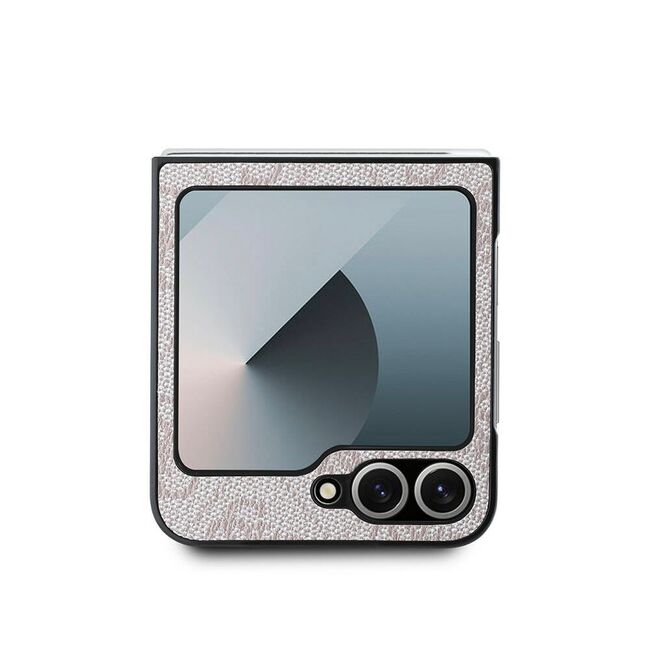 Husa pentru  Samsung Galaxy Z Flip 6 Guess - Leather 4G Triangle Strass - negru