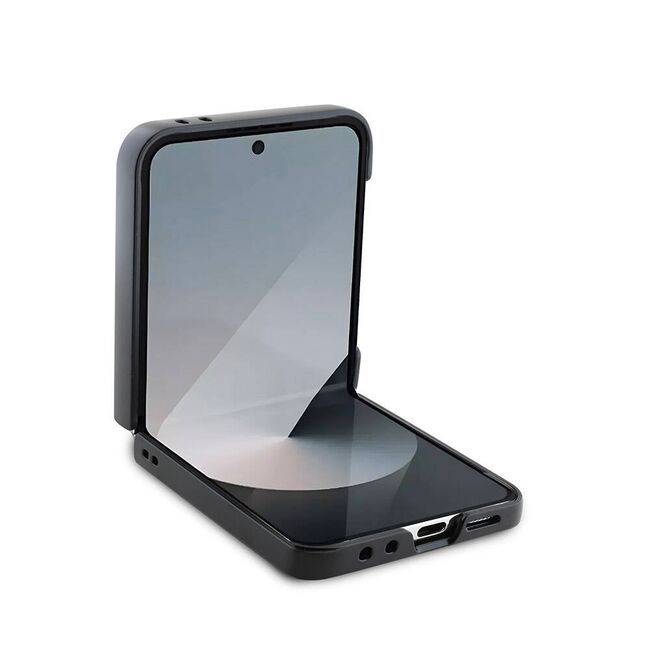 Husa pentru  Samsung Galaxy Z Flip 6 Guess - Leather 4G Triangle Strass - negru