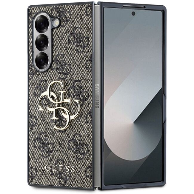 Husa pentru  Samsung Galaxy Z Fold 6 Guess - Leather 4G Triangle Strass - maro