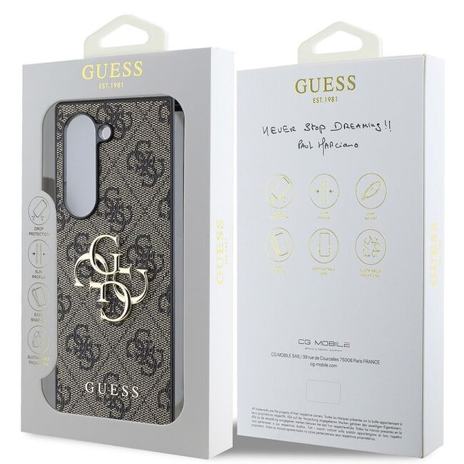 Husa pentru  Samsung Galaxy Z Fold 6 Guess - Leather 4G Triangle Strass - maro