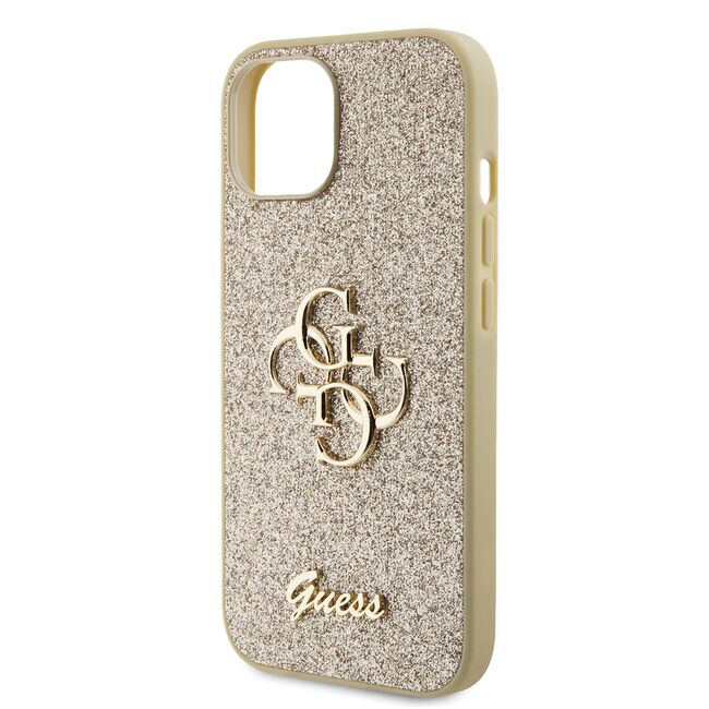 Husa pentru  iPhone 15 Guess - Glitter Fixed - auriu