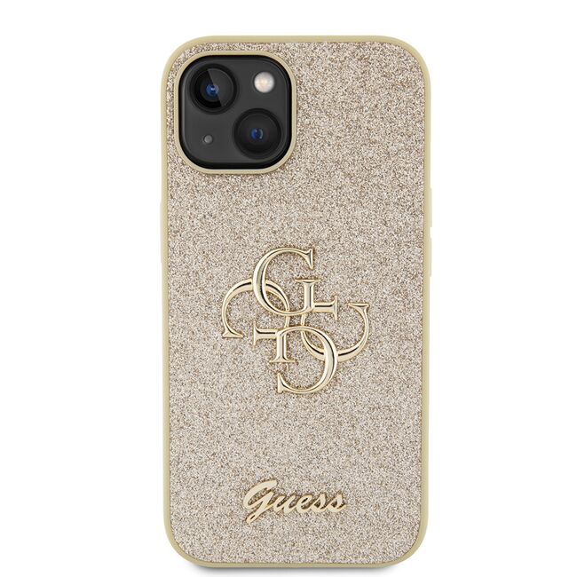 Husa pentru  iPhone 15 Guess - Glitter Fixed - auriu