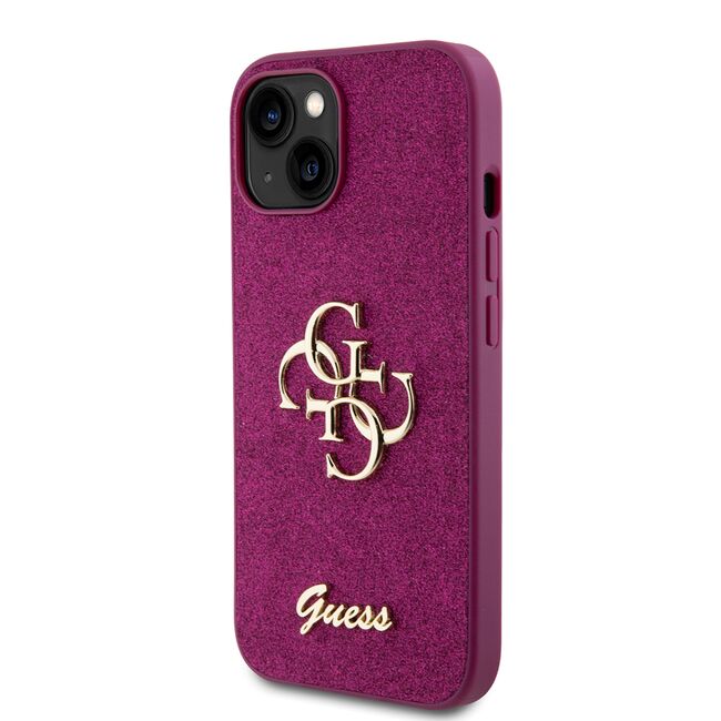 Husa pentru  iPhone 15 Guess - Glitter Fixed - mov deschis