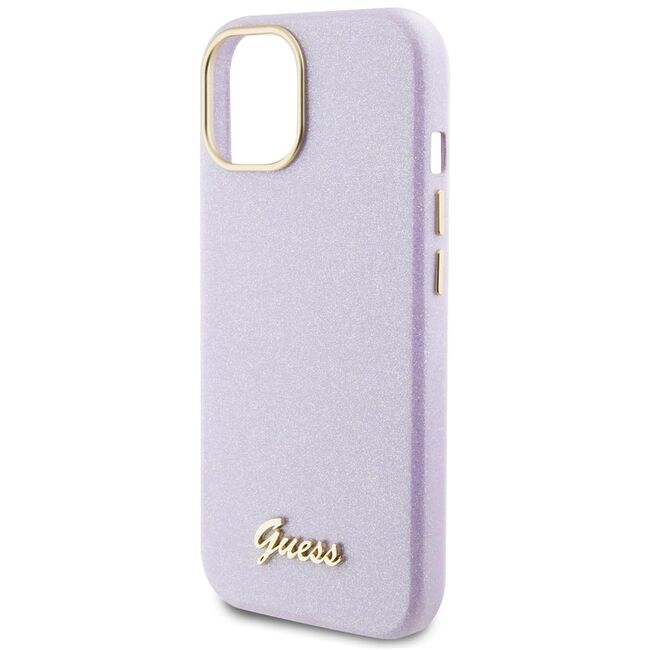 Husa pentru  iPhone 15 Guess - Glitter Fixed - mov