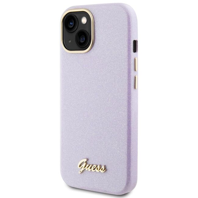 Husa pentru  iPhone 15 Guess - Glitter Fixed - mov