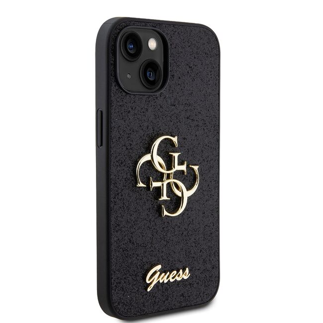 Husa pentru  iPhone 15 Guess - Glitter Fixed - negru