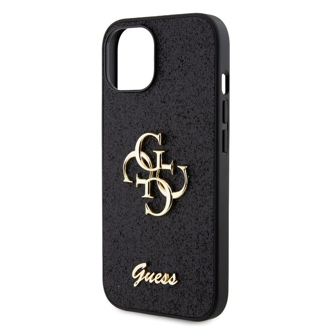Husa pentru  iPhone 15 Guess - Glitter Fixed - negru