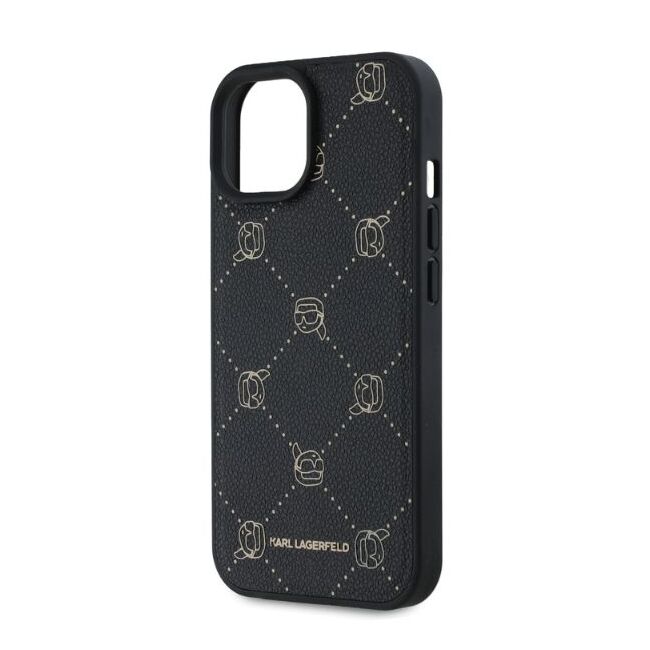 Husa pentru  iPhone 15 Karl Lagerfeld - Leather MagSafe - negru royal