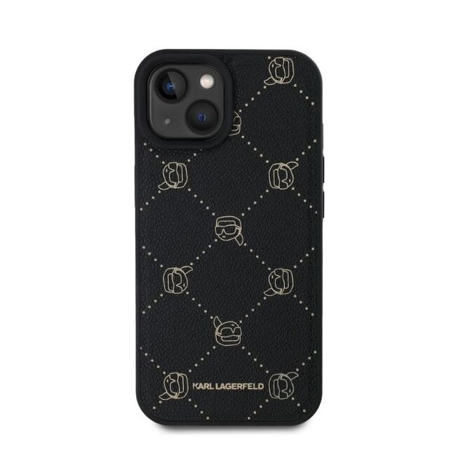 Husa pentru  iPhone 15 Karl Lagerfeld - Leather MagSafe - negru royal