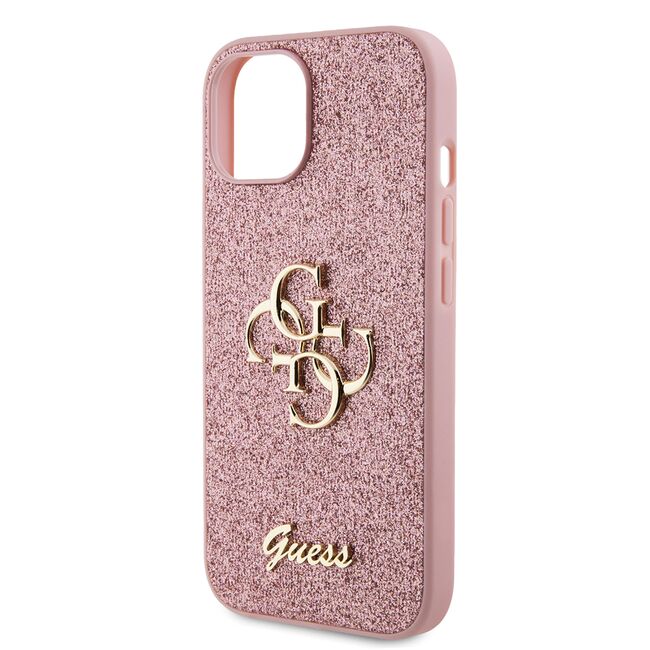 Husa pentru  iPhone 15 Plus Guess - Glitter Fixed - roz