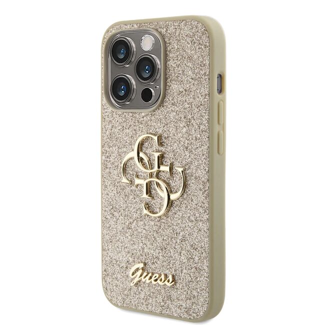 Husa pentru  iPhone 15 Pro Guess - Glitter Fixed - auriu