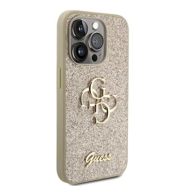 Husa pentru  iPhone 15 Pro Guess - Glitter Fixed - auriu