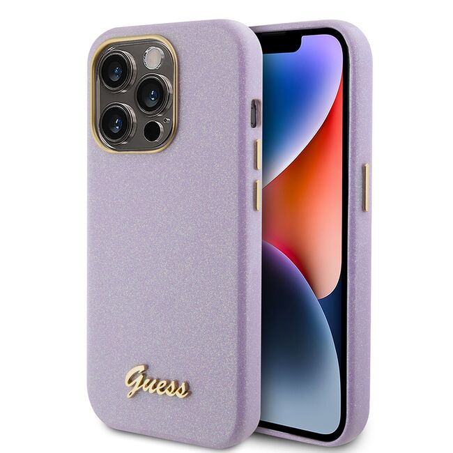 Husa pentru  iPhone 15 Pro Guess - Glitter Fixed - mov