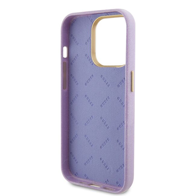 Husa pentru  iPhone 15 Pro Guess - Glitter Fixed - mov