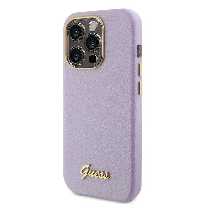 Husa pentru  iPhone 15 Pro Guess - Glitter Fixed - mov