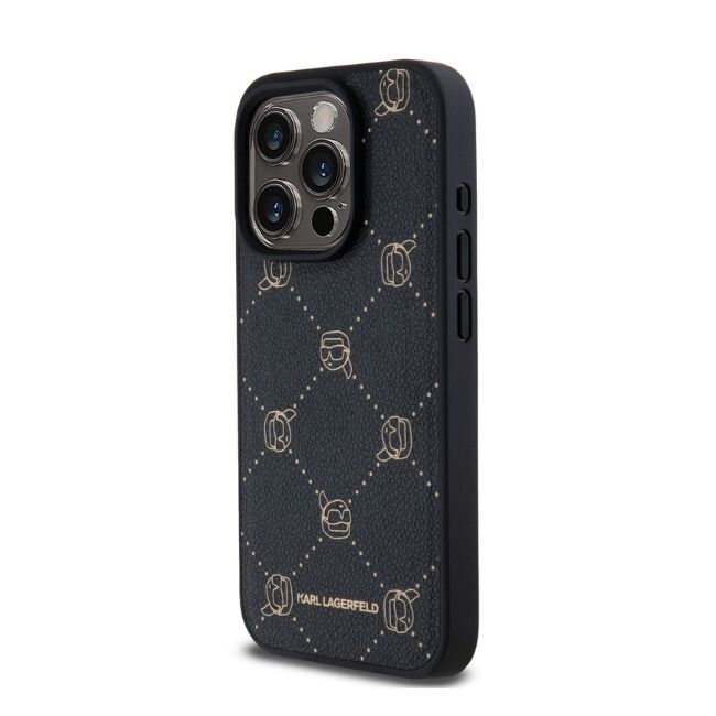 Husa pentru  iPhone 15 Pro Karl Lagerfeld - Leather MagSafe - negru denim