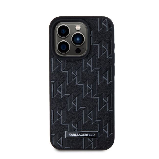 Husa pentru  iPhone 15 Pro Karl Lagerfeld - Leather MagSafe - negru
