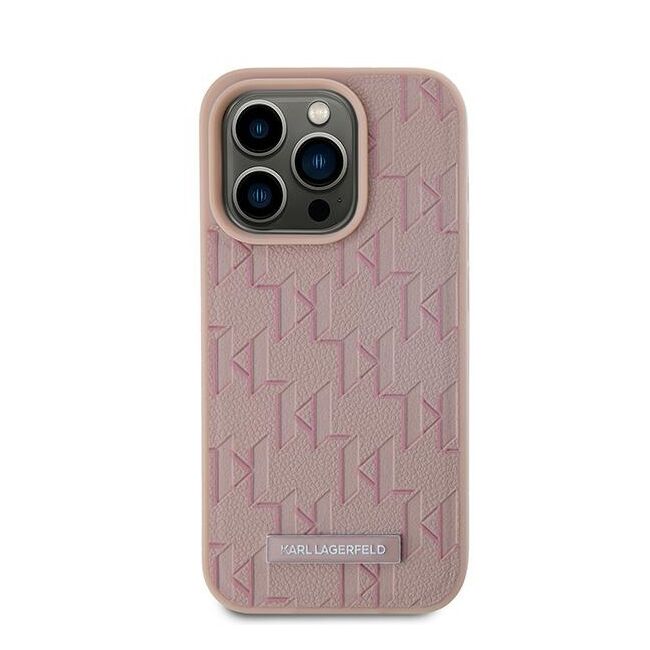 Husa pentru  iPhone 15 Pro Karl Lagerfeld - Leather MagSafe - roz
