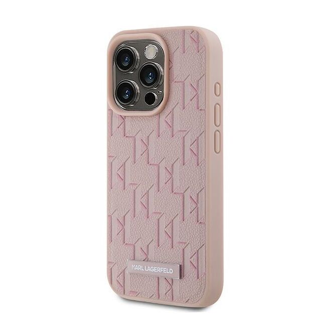 Husa pentru  iPhone 15 Pro Karl Lagerfeld - Leather MagSafe - roz