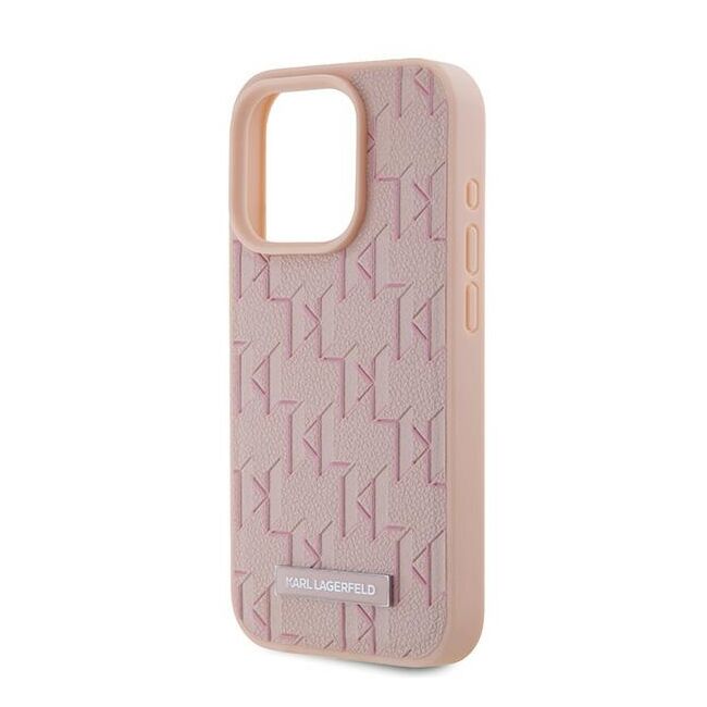 Husa pentru  iPhone 15 Pro Karl Lagerfeld - Leather MagSafe - roz