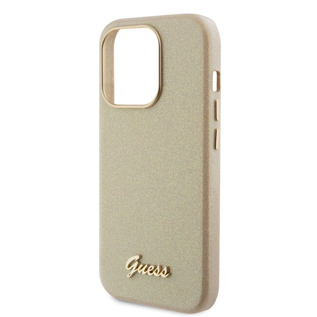 Husa pentru  iPhone 15 Pro Max Guess - Glitter Fixed - bej