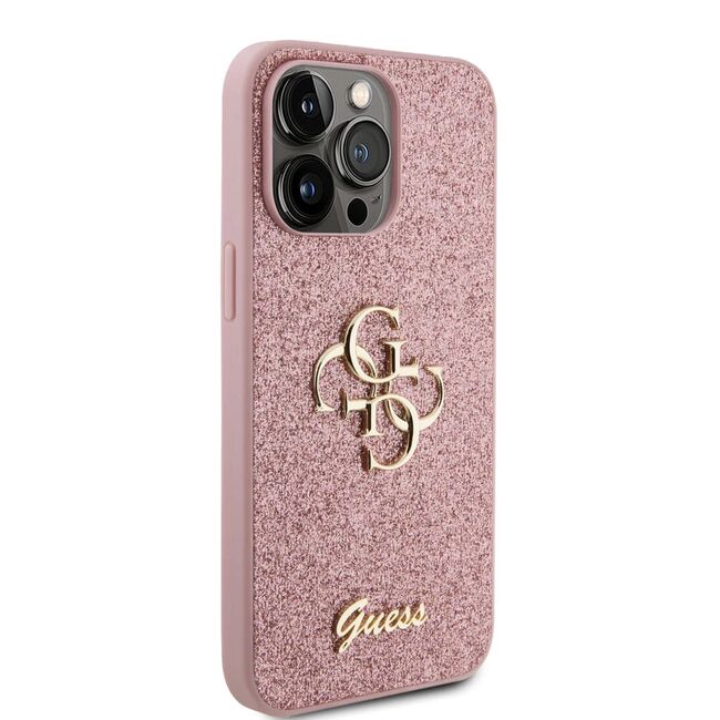 Husa pentru  iPhone 15 Pro Max Guess - Glitter Fixed - roz