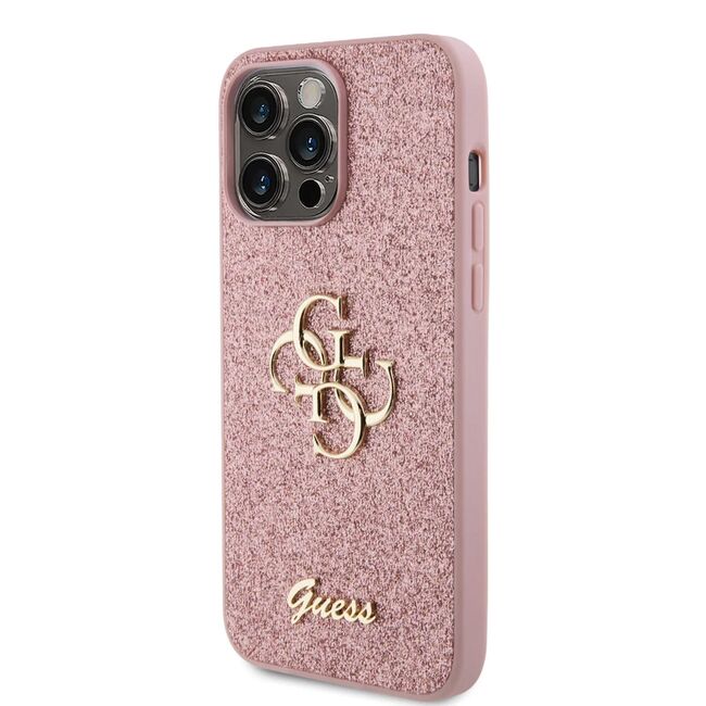 Husa pentru  iPhone 15 Pro Max Guess - Glitter Fixed - roz