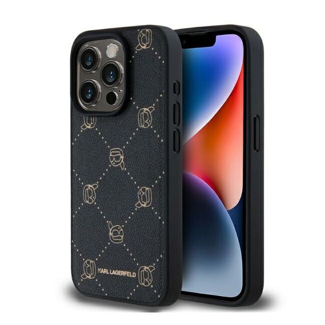 Husa pentru  iPhone 15 Pro Max Karl Lagerfeld - Leather MagSafe - negru denim