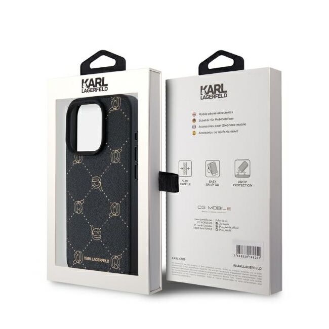 Husa pentru  iPhone 15 Pro Max Karl Lagerfeld - Leather MagSafe - negru denim