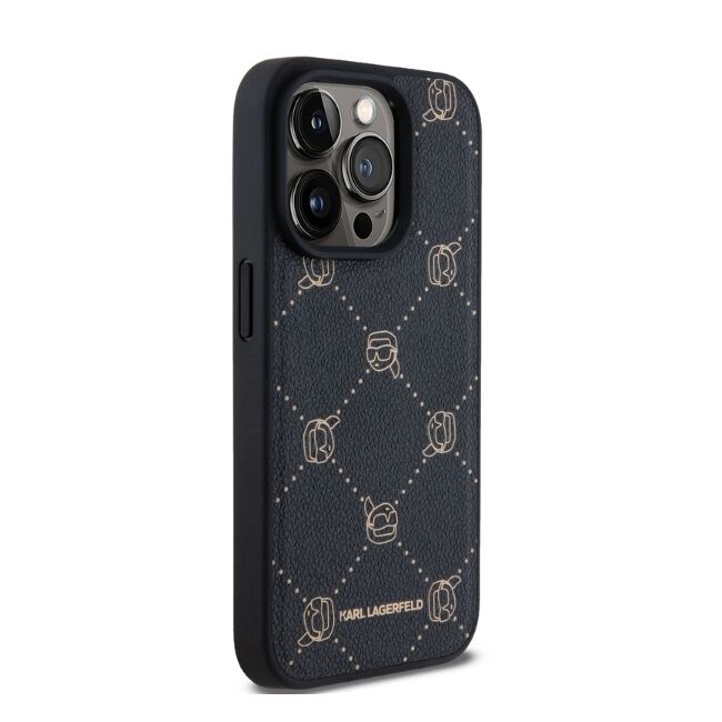 Husa pentru  iPhone 15 Pro Max Karl Lagerfeld - Leather MagSafe - negru denim