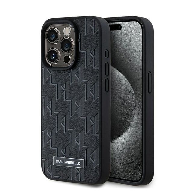 Husa pentru  iPhone 15 Pro Max Karl Lagerfeld - Leather MagSafe - negru