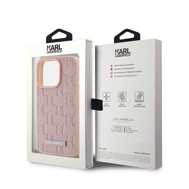 Husa pentru  iPhone 15 Pro Max Karl Lagerfeld - Leather MagSafe - roz