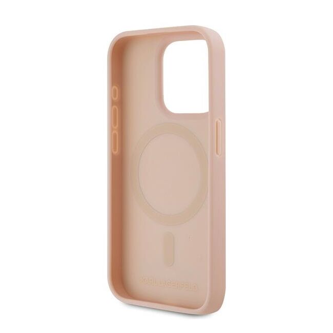 Husa pentru  iPhone 15 Pro Max Karl Lagerfeld - Leather MagSafe - roz