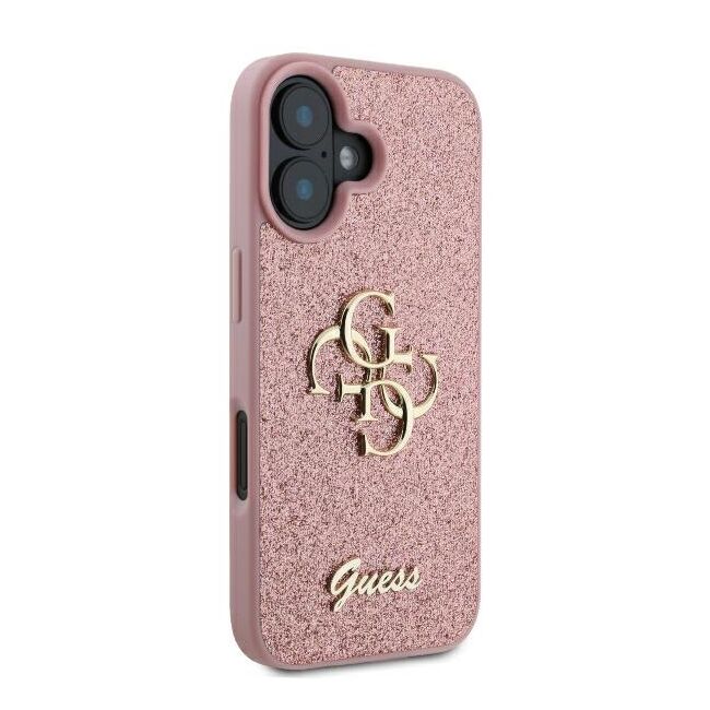 Husa pentru  iPhone 16 Guess - Glitter Fixed - alb