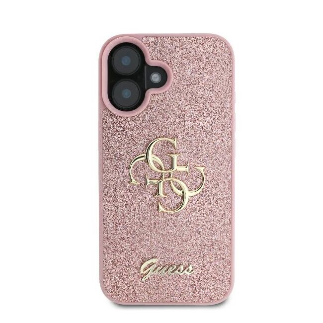 Husa pentru  iPhone 16 Guess - Glitter Fixed - alb