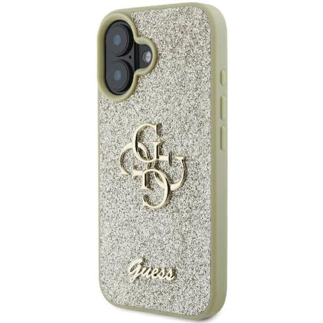 Husa pentru  iPhone 16 Guess - Glitter Fixed - alb