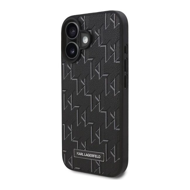 Husa pentru  iPhone 16 Karl Lagerfeld - Leather MagSafe - negru royal