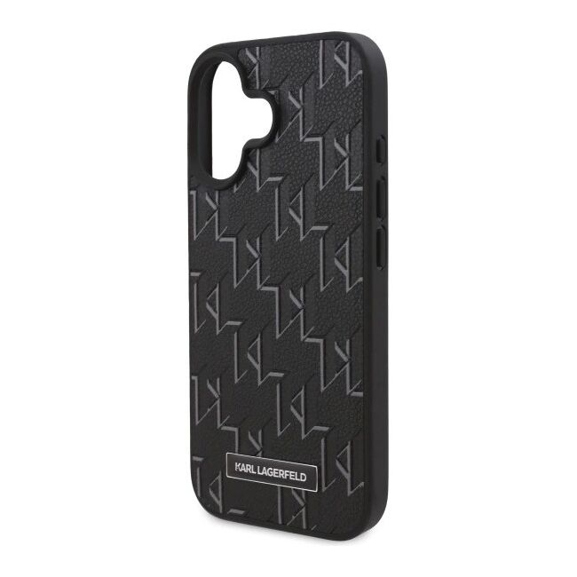 Husa pentru  iPhone 16 Karl Lagerfeld - Leather MagSafe - negru royal