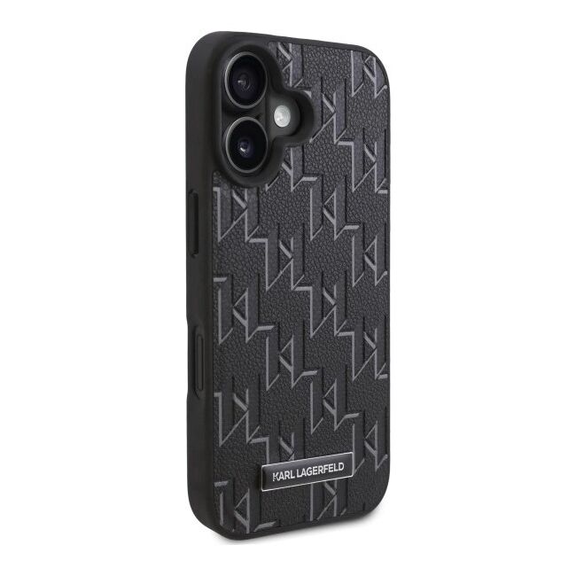 Husa pentru  iPhone 16 Karl Lagerfeld - Leather MagSafe - negru royal