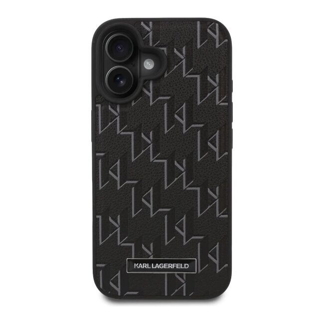 Husa pentru  iPhone 16 Karl Lagerfeld - Leather MagSafe - negru royal