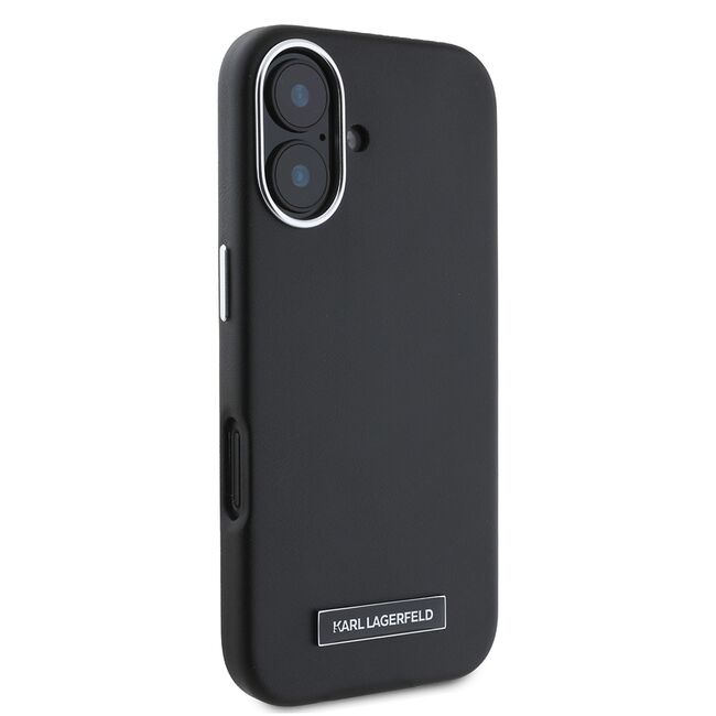 Husa pentru  iPhone 16 Karl Lagerfeld - Leather MagSafe - negru