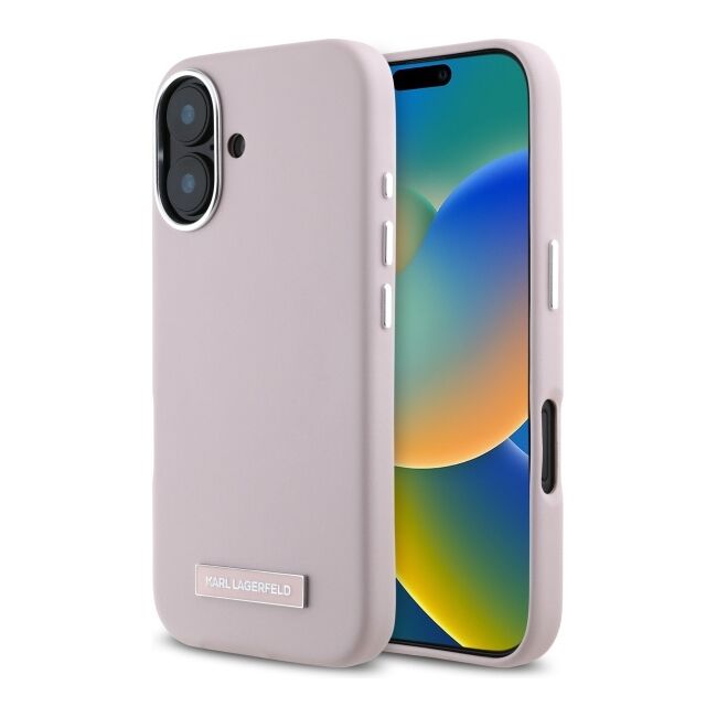 Husa pentru  iPhone 16 Karl Lagerfeld - Leather MagSafe - roz neon
