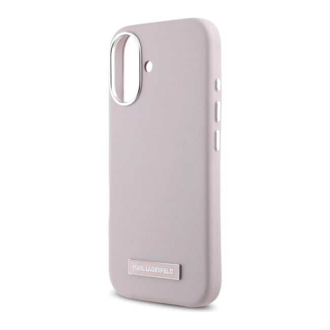 Husa pentru  iPhone 16 Karl Lagerfeld - Leather MagSafe - roz neon