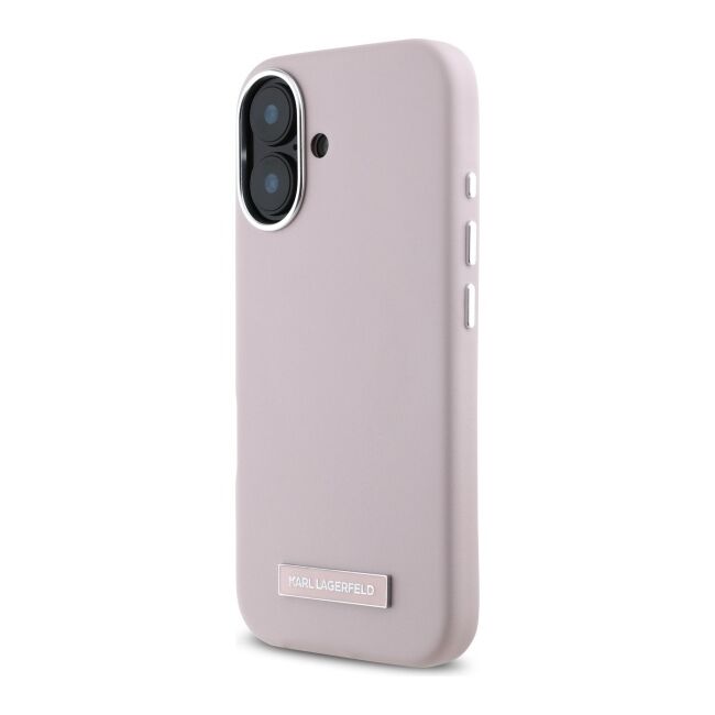 Husa pentru  iPhone 16 Karl Lagerfeld - Leather MagSafe - roz neon