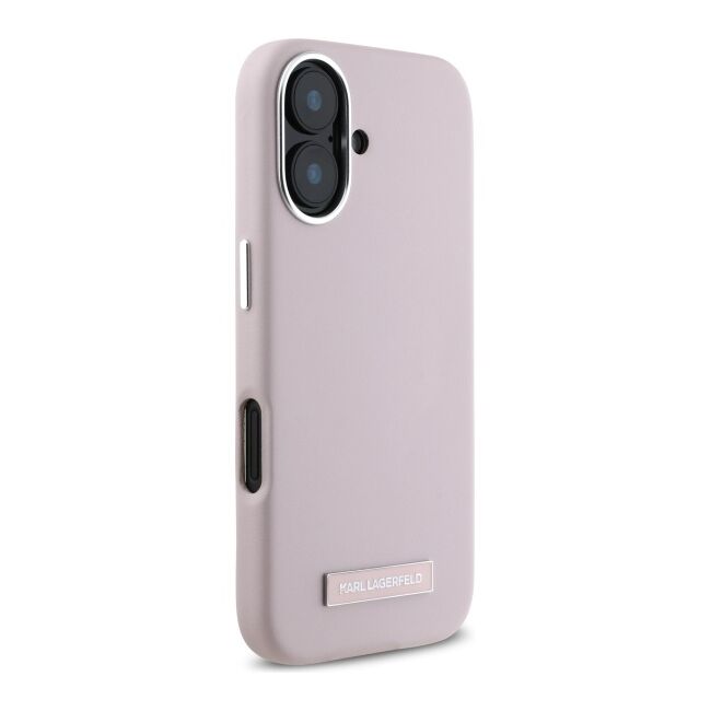 Husa pentru  iPhone 16 Karl Lagerfeld - Leather MagSafe - roz neon