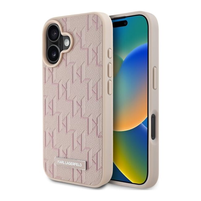 Husa pentru  iPhone 16 Karl Lagerfeld - Leather MagSafe - roz