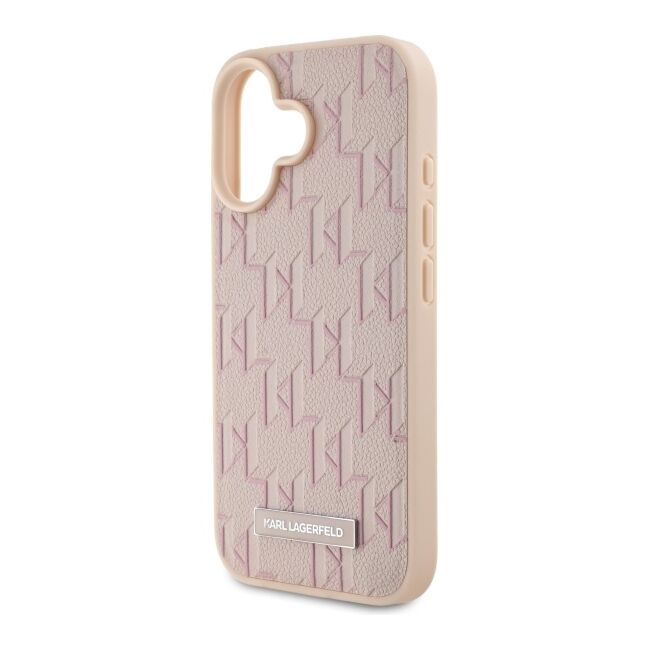 Husa pentru  iPhone 16 Karl Lagerfeld - Leather MagSafe - roz