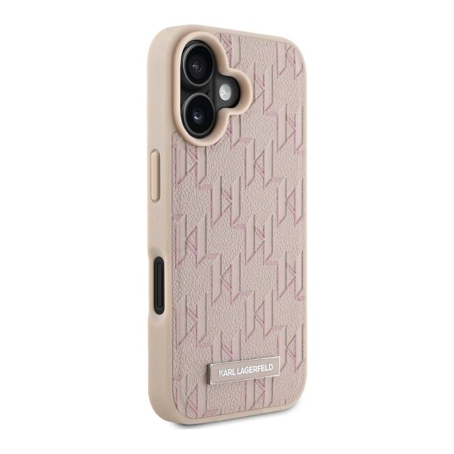 Husa pentru  iPhone 16 Karl Lagerfeld - Leather MagSafe - roz