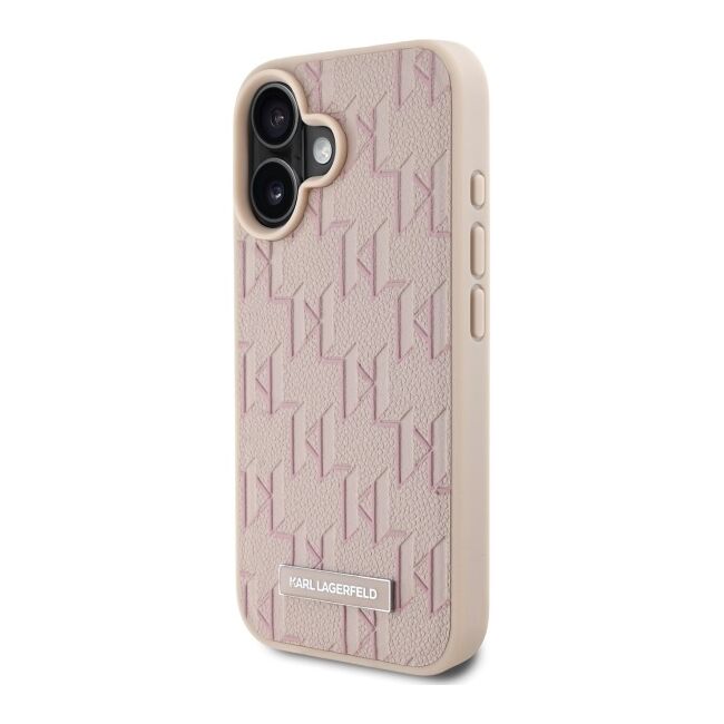 Husa pentru  iPhone 16 Karl Lagerfeld - Leather MagSafe - roz